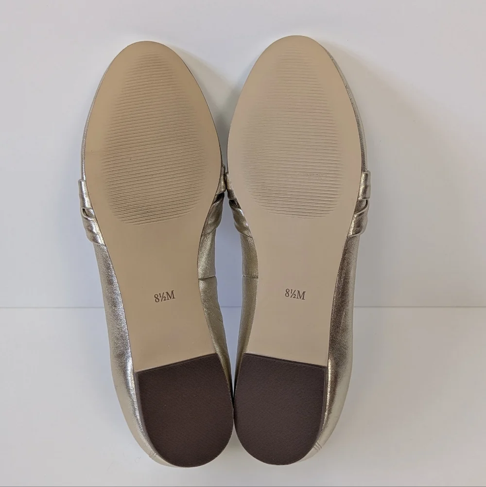 Talbots Gold Leather Loafers Women's 8.5
